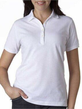 Outer Banks Polo Shirt Women 2XL White NWT 100% Cotton Short Sleeve Button NEW